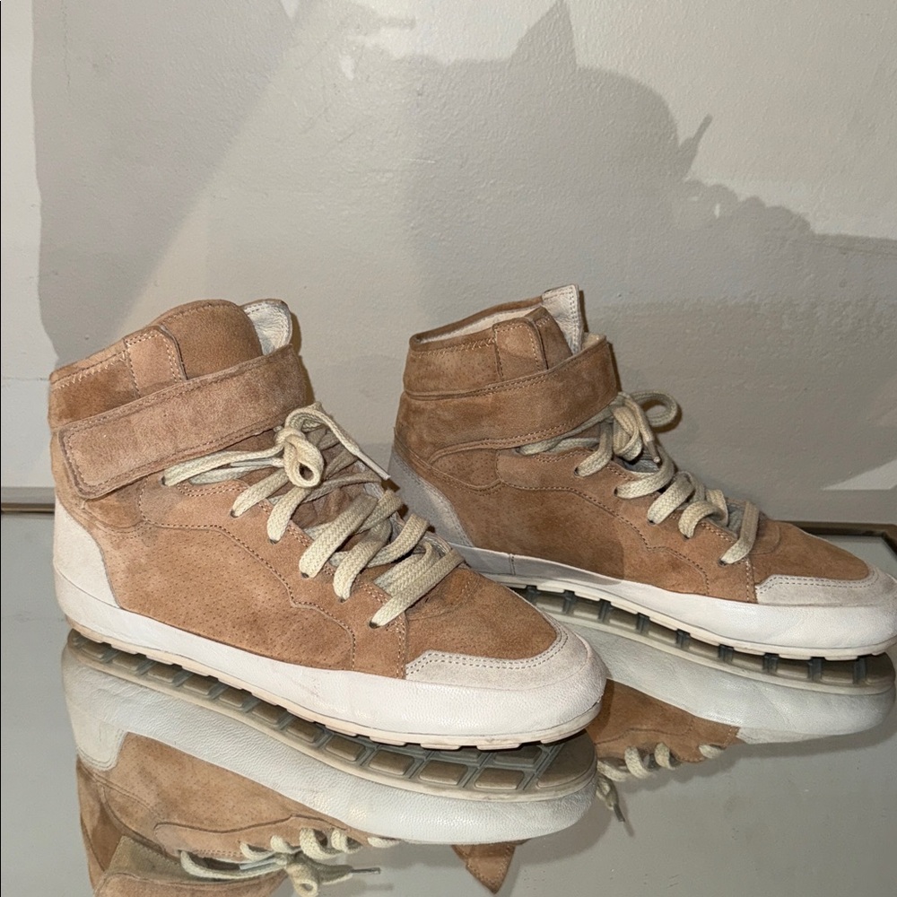 Isabel Marant Blush Pink Suede Bessy High Top Sneakers Size 38